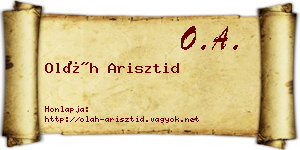 Oláh Arisztid névjegykártya
